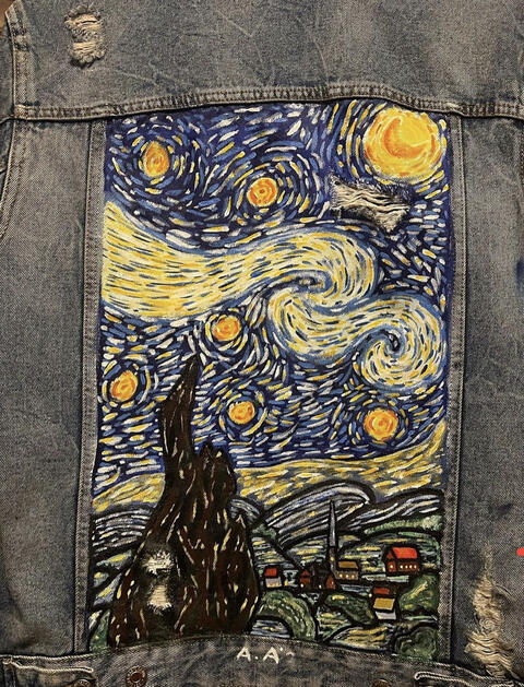 Starry Night on Jacket - Acrylic