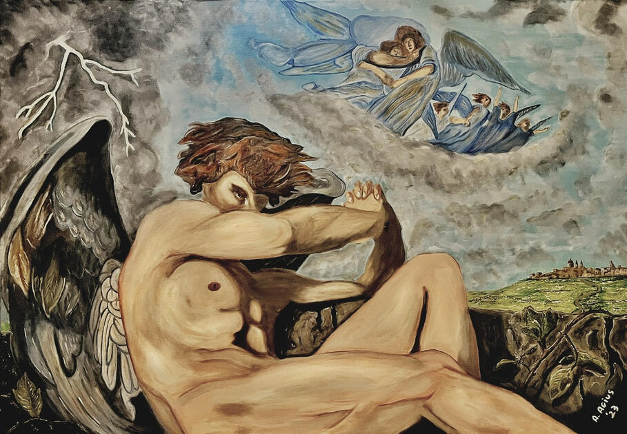 Bust with Gold - Acrylic on Canvas